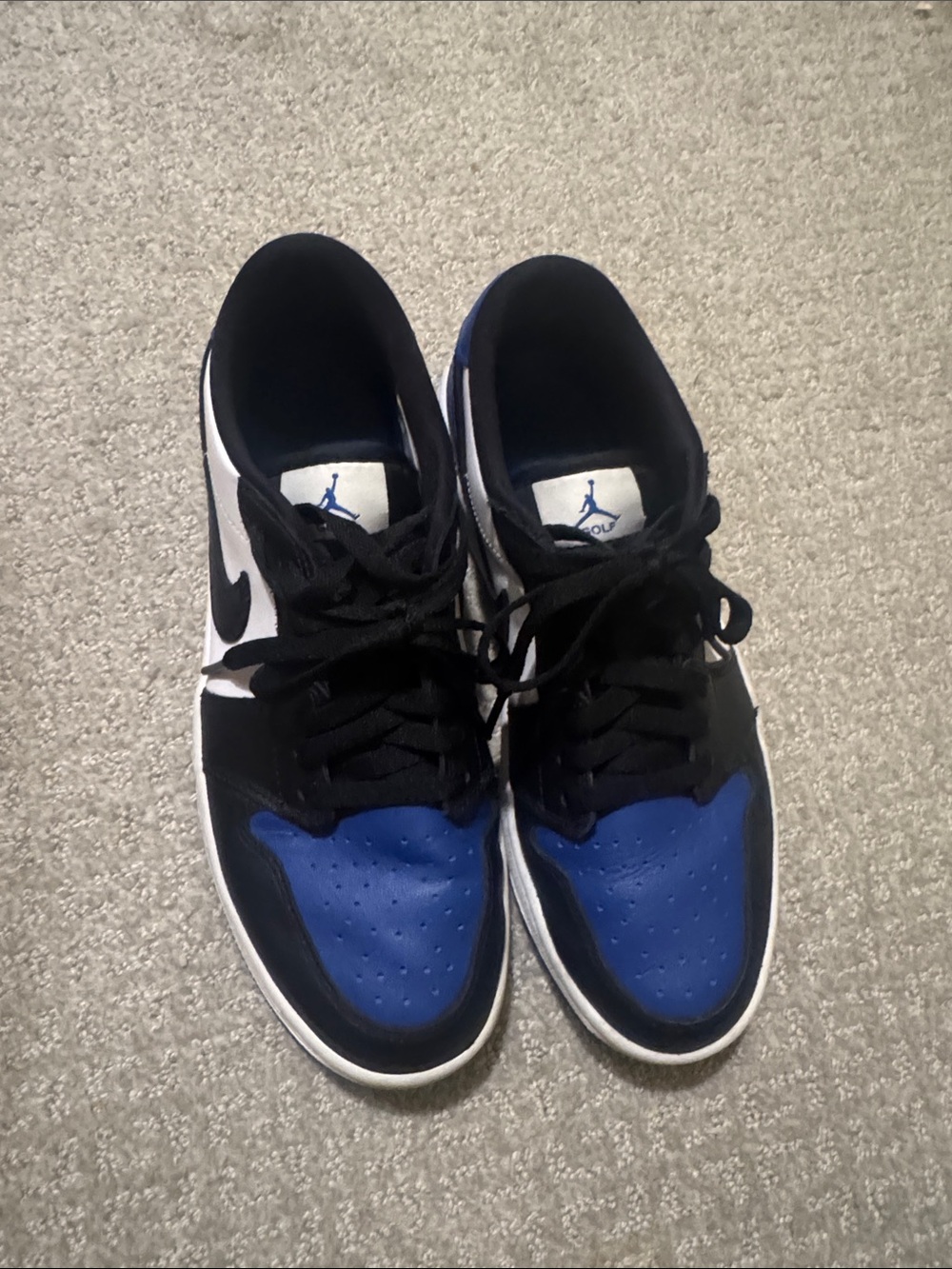 Jordan Low Top Sneakers — Black White Royal Blue